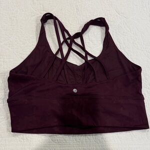 Women's Strappy Burgundy camo Sports Bra